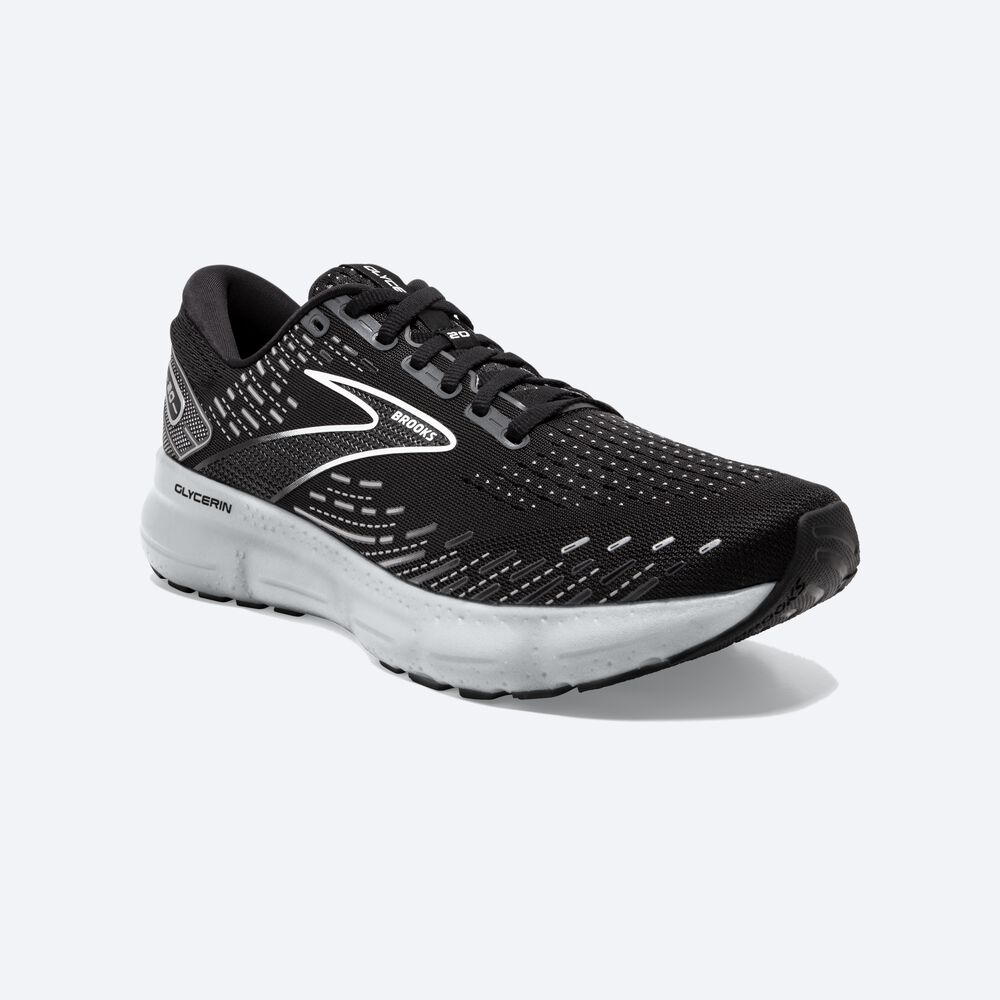 Brooks Glycerin 20 Moški Tekaški Copati Črne Bele | Slovenija-43795