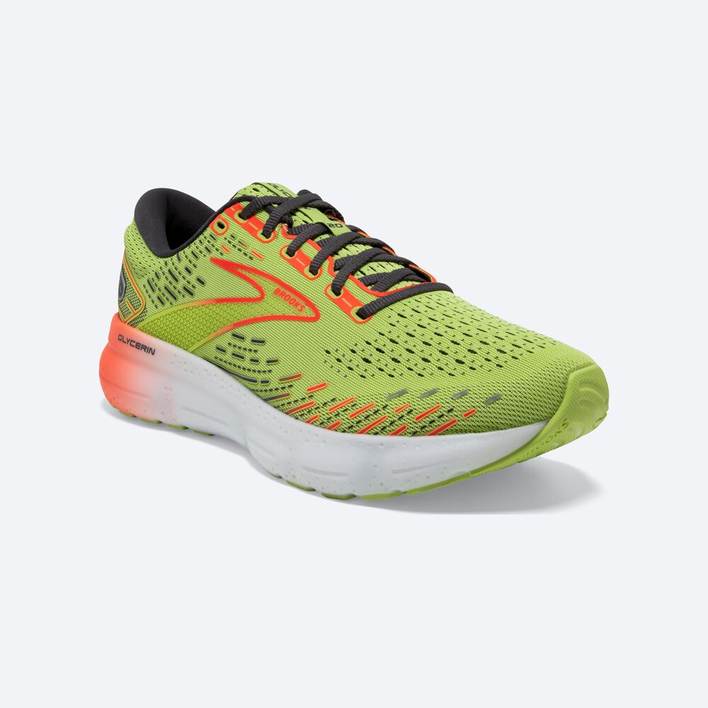 Brooks Glycerin 20 Moški Tekaški Copati Svetlo Zelene Rdeče | Slovenija-53974