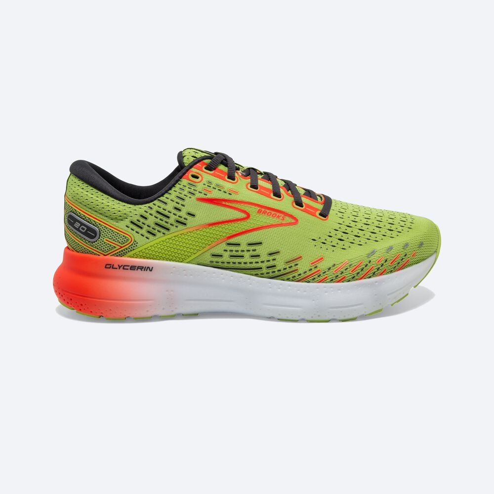 Brooks Glycerin 20 Moški Tekaški Copati Svetlo Zelene Rdeče | Slovenija-53974