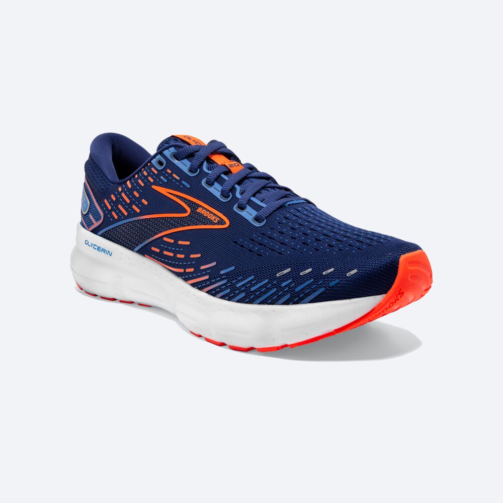 Brooks Glycerin 20 Moški Tekaški Copati Modre Modre Oranžne | Slovenija-85624