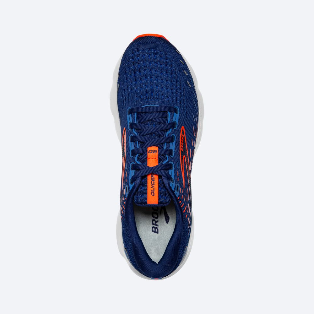 Brooks Glycerin 20 Moški Tekaški Copati Modre Modre Oranžne | Slovenija-85624