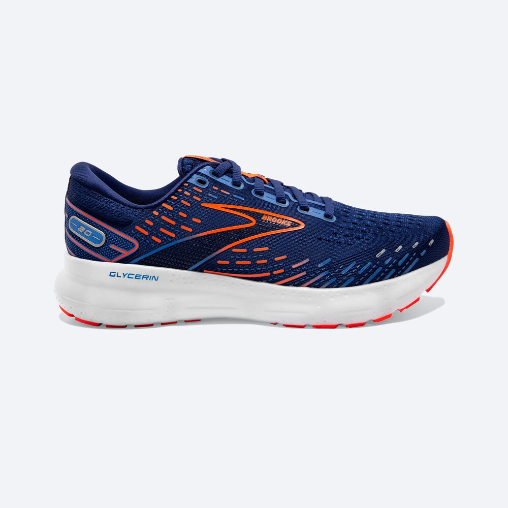 Brooks Glycerin 20 Moški Tekaški Copati Modre Modre Oranžne | Slovenija-85624