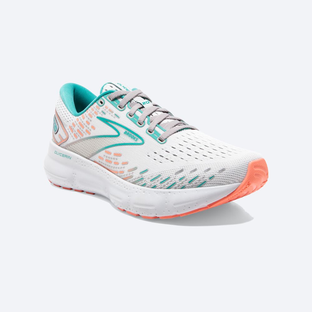 Brooks Glycerin 20 Ženske Tekaški Copati Sive Koralne | Slovenija-07438