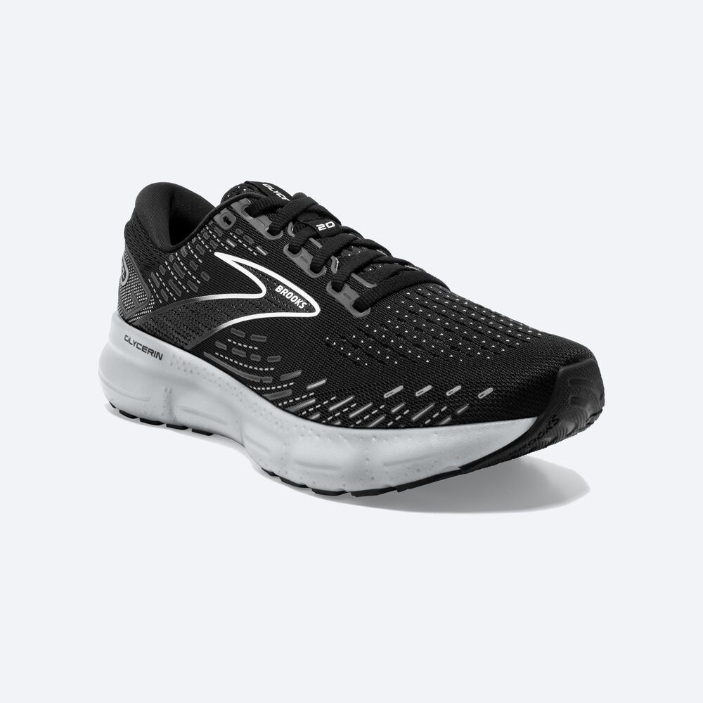 Brooks Glycerin 20 Ženske Tekaški Copati Črne Bele | Slovenija-15708