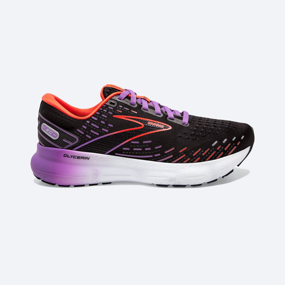 Brooks Glycerin 20 Ženske Tekaški Copati Črne Cvet | Slovenija-30617