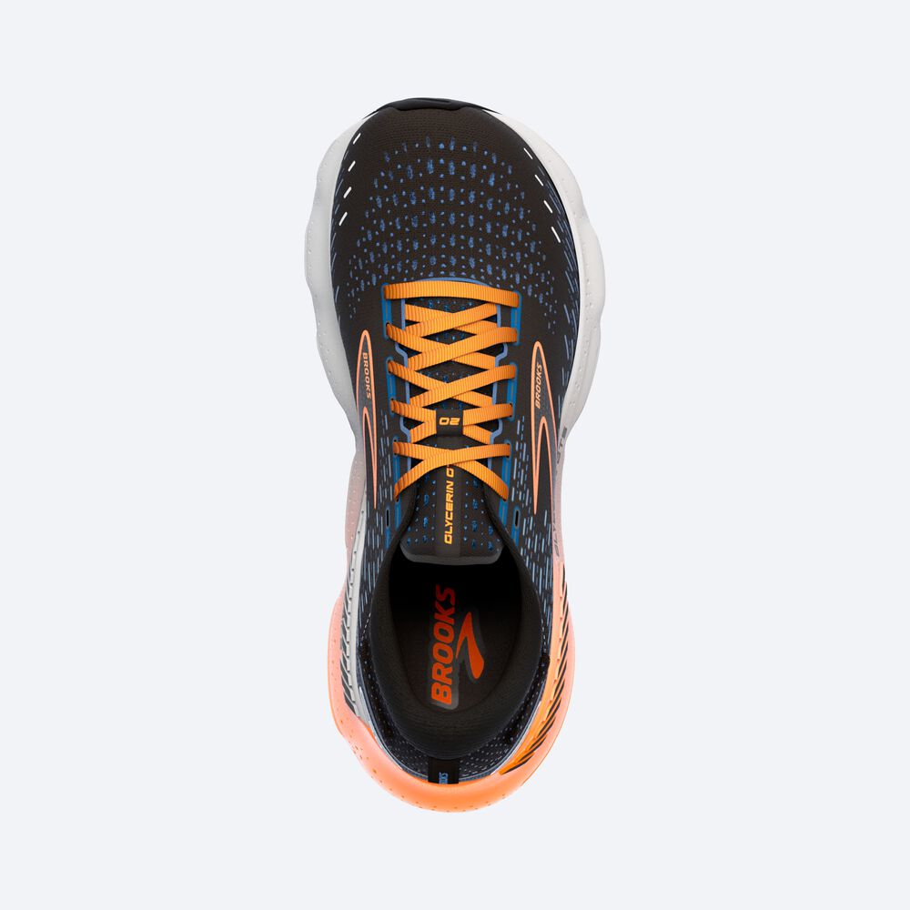 Brooks Glycerin GTS 20 Moški Tekaški Copati Črne Modre Oranžne | Slovenija-07632