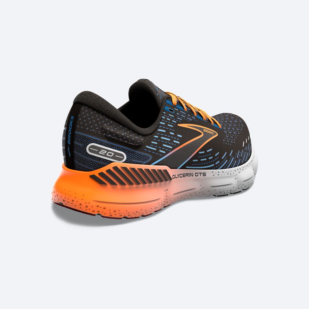 Brooks Glycerin GTS 20 Moški Tekaški Copati Črne Modre Oranžne | Slovenija-07632