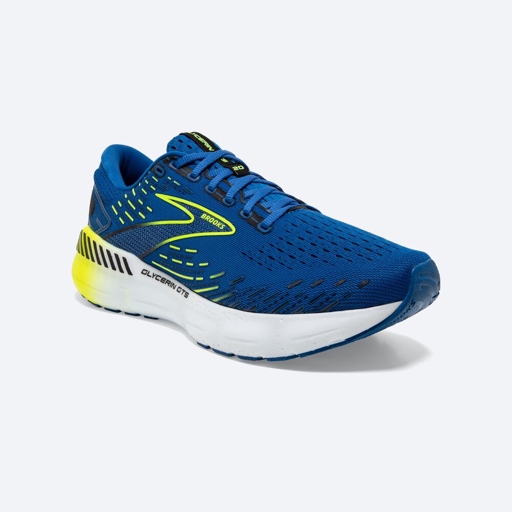 Brooks Glycerin GTS 20 Moški Tekaški Copati Modre Bele | Slovenija-94351