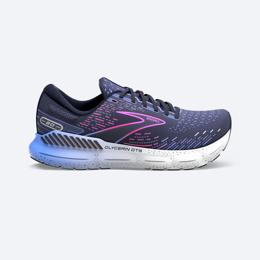 Brooks Glycerin GTS 20 Ženske Tekaški Copati Temno Modre Modre Roza | Slovenija-17536