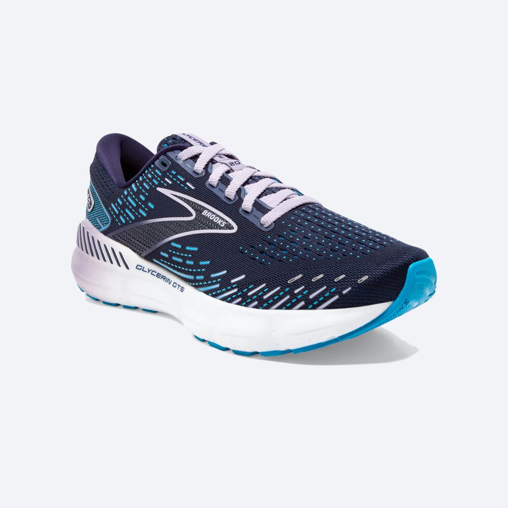 Brooks Glycerin GTS 20 Ženske Tekaški Copati Temno Modre | Slovenija-18306