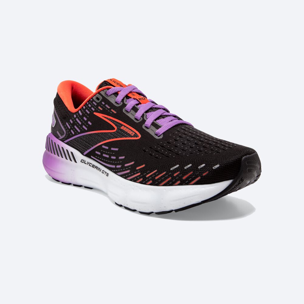 Brooks Glycerin GTS 20 Ženske Tekaški Copati Črne Cvet | Slovenija-58047