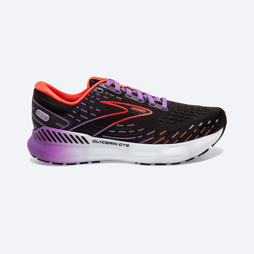 Brooks Glycerin GTS 20 Ženske Tekaški Copati Črne Cvet | Slovenija-58047