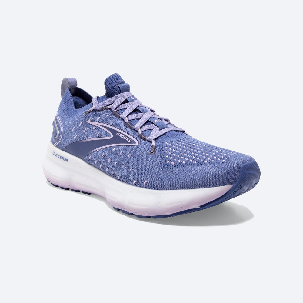 Brooks Glycerin StealthFit 20 Ženske Tekaški Copati Modre Bele | Slovenija-40582