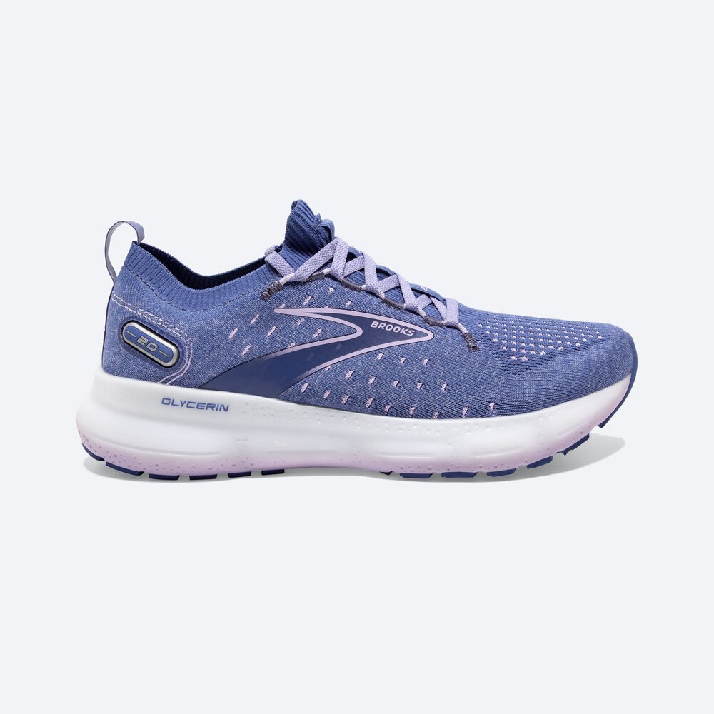 Brooks Glycerin StealthFit 20 Ženske Tekaški Copati Modre Bele | Slovenija-40582