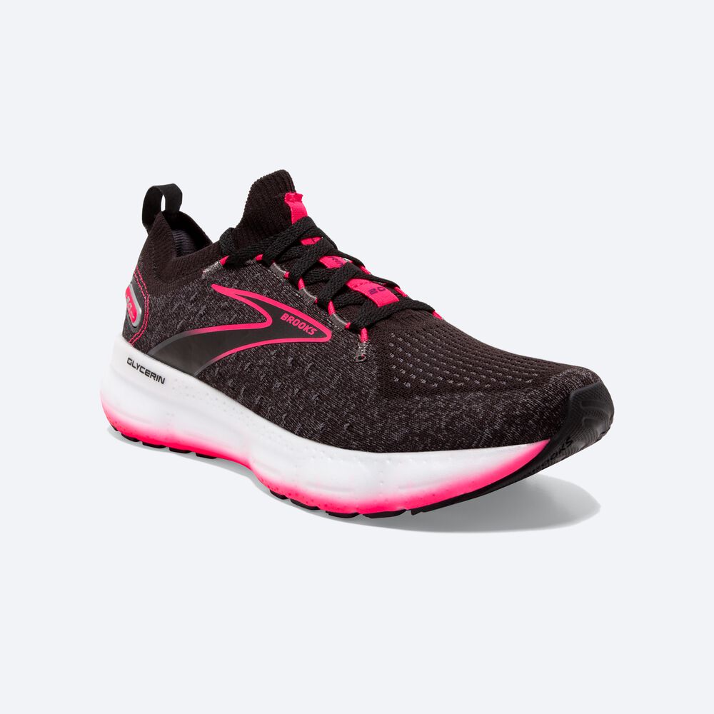 Brooks Glycerin StealthFit 20 Ženske Tekaški Copati Črne Roza | Slovenija-48650