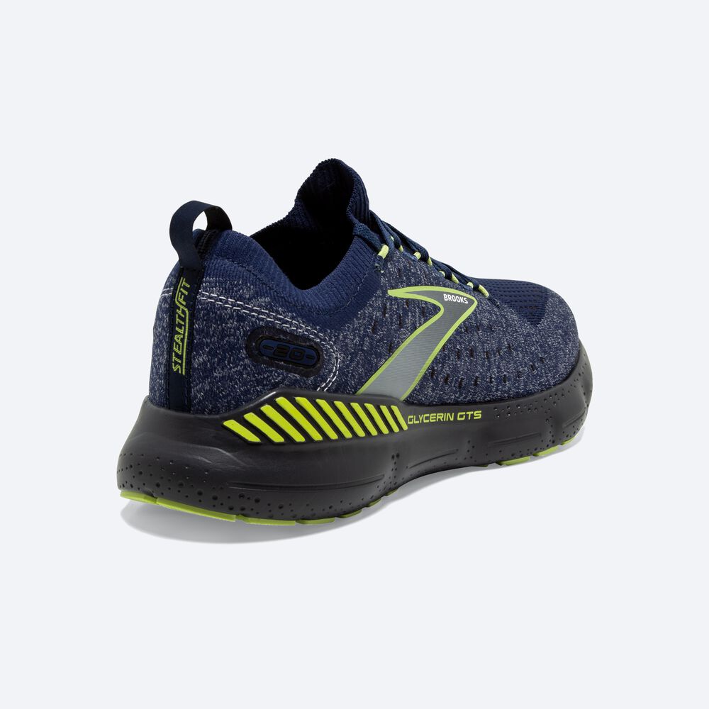 Brooks Glycerin StealthFit GTS 20 Moški Tekaški Copati Modre Svetlo Zelene | Slovenija-27305