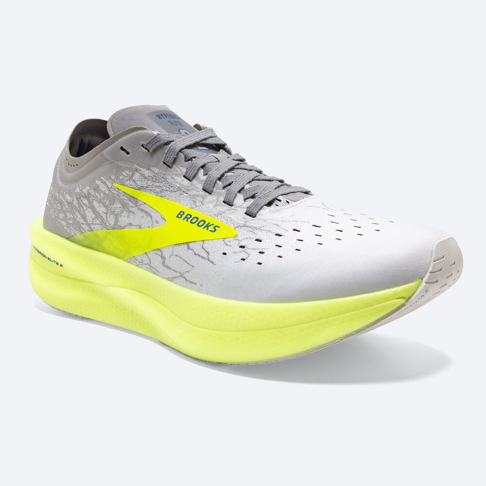 Brooks Hyperion Elite 2 Moški Tekaške Superge Bele Srebrne | Slovenija-74605