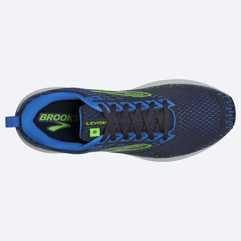 Brooks Levitate 5 Moški Tekaški Copati Modre Zelene | Slovenija-78901