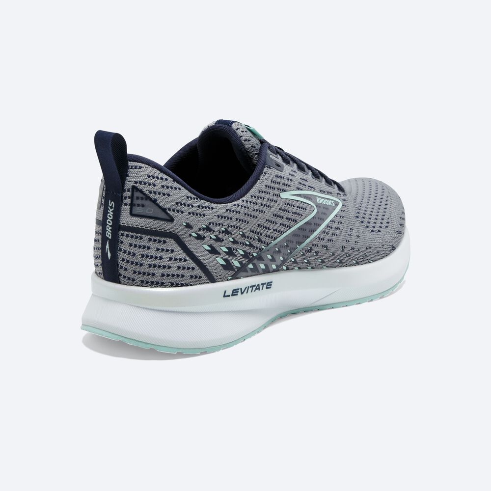 Brooks Levitate 5 Ženske Tekaški Copati Sive Temno Modre Modre | Slovenija-50283