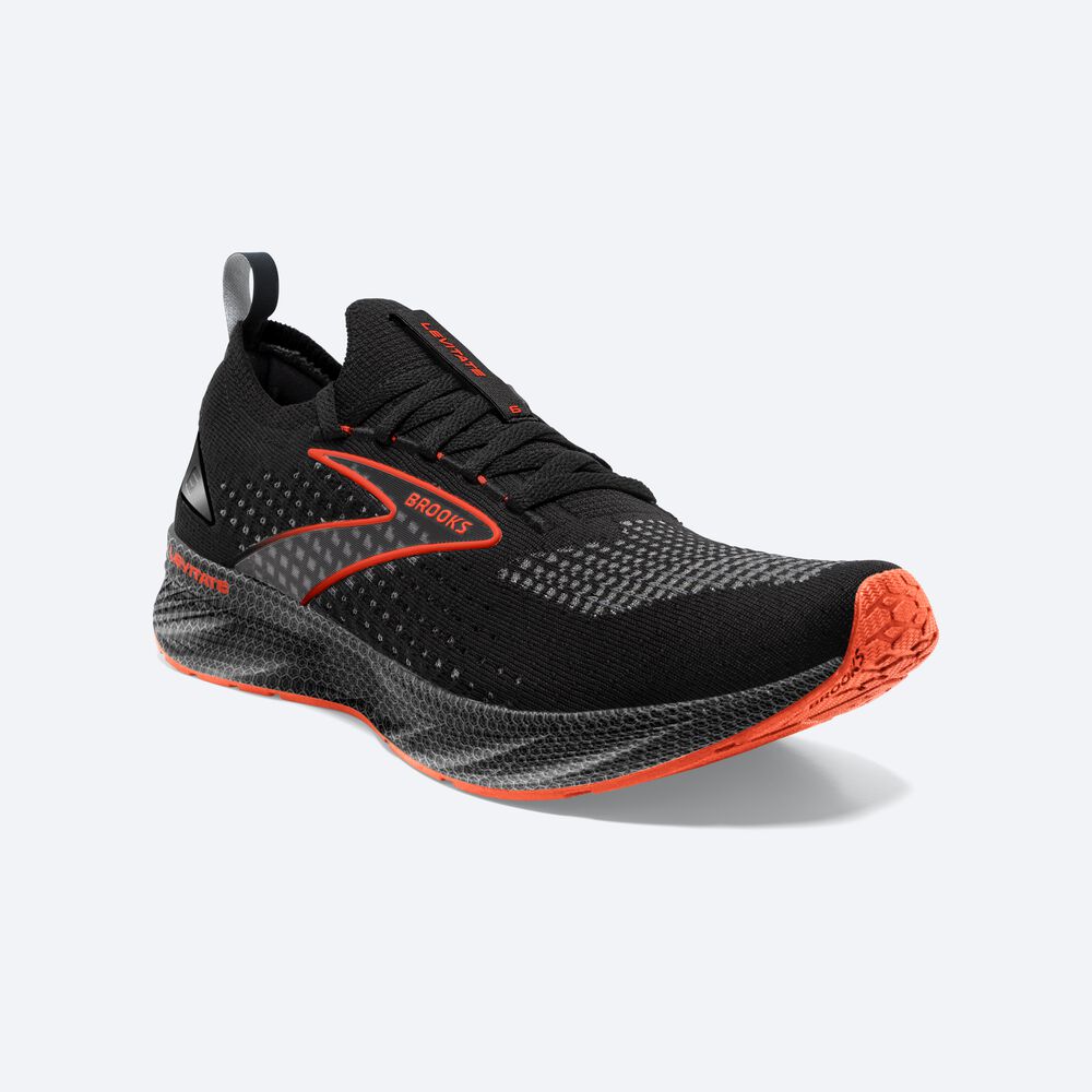 Brooks Levitate StealthFit 6 Moški Tekaški Copati Črne Oranžne | Slovenija-36801