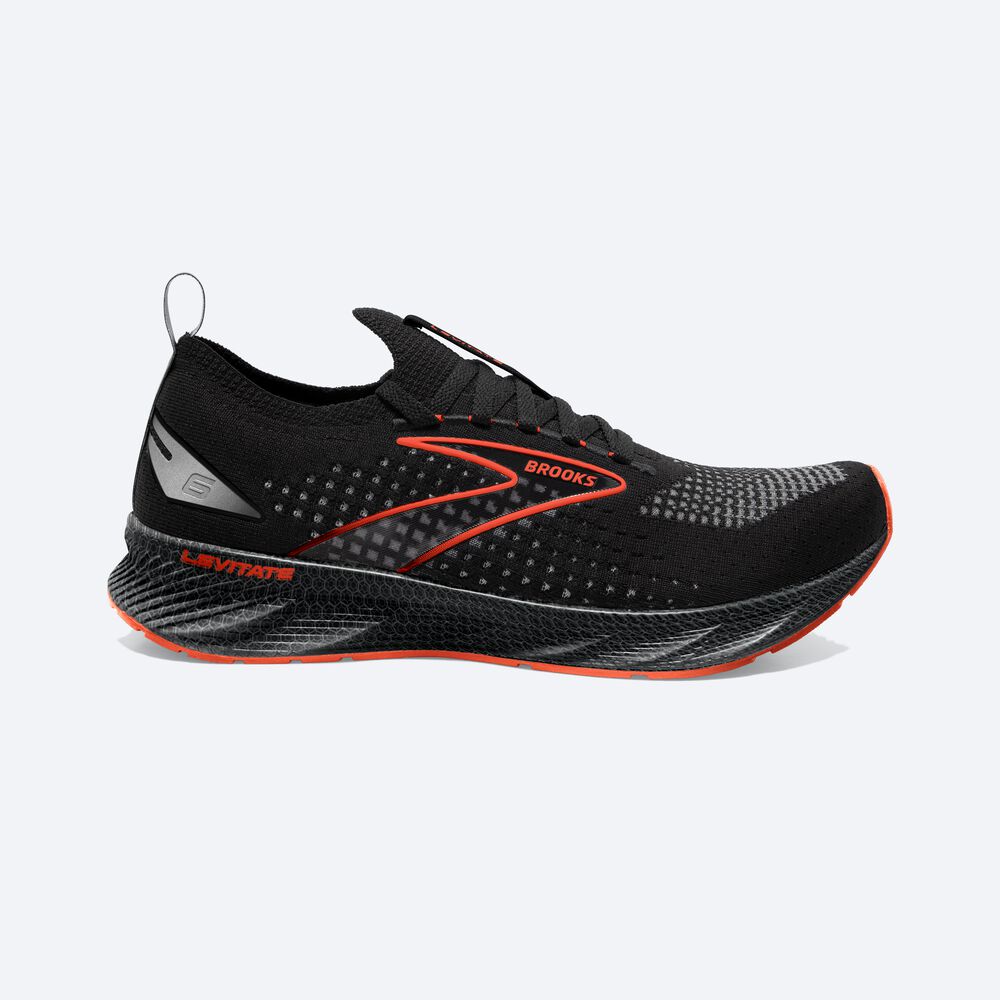 Brooks Levitate StealthFit 6 Moški Tekaški Copati Črne Oranžne | Slovenija-36801