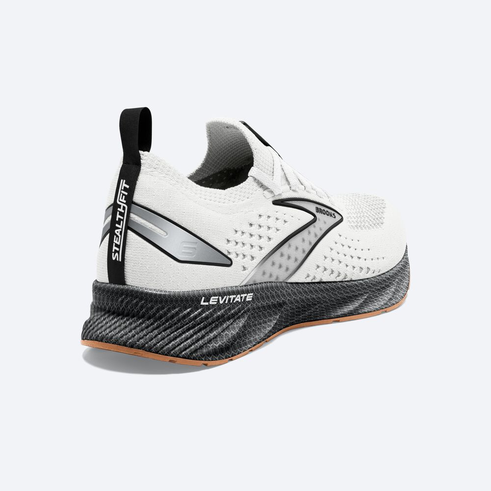 Brooks Levitate StealthFit 6 Moški Tekaški Copati Bele Črne | Slovenija-63580