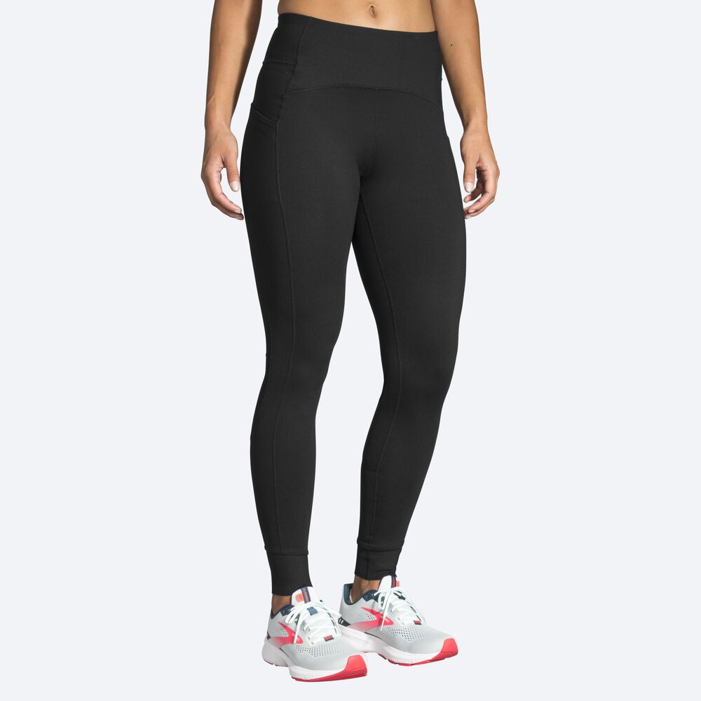 Brooks Momentum Thermal Tight Ženske Hlačne Nogavice Črne | Slovenija-26341