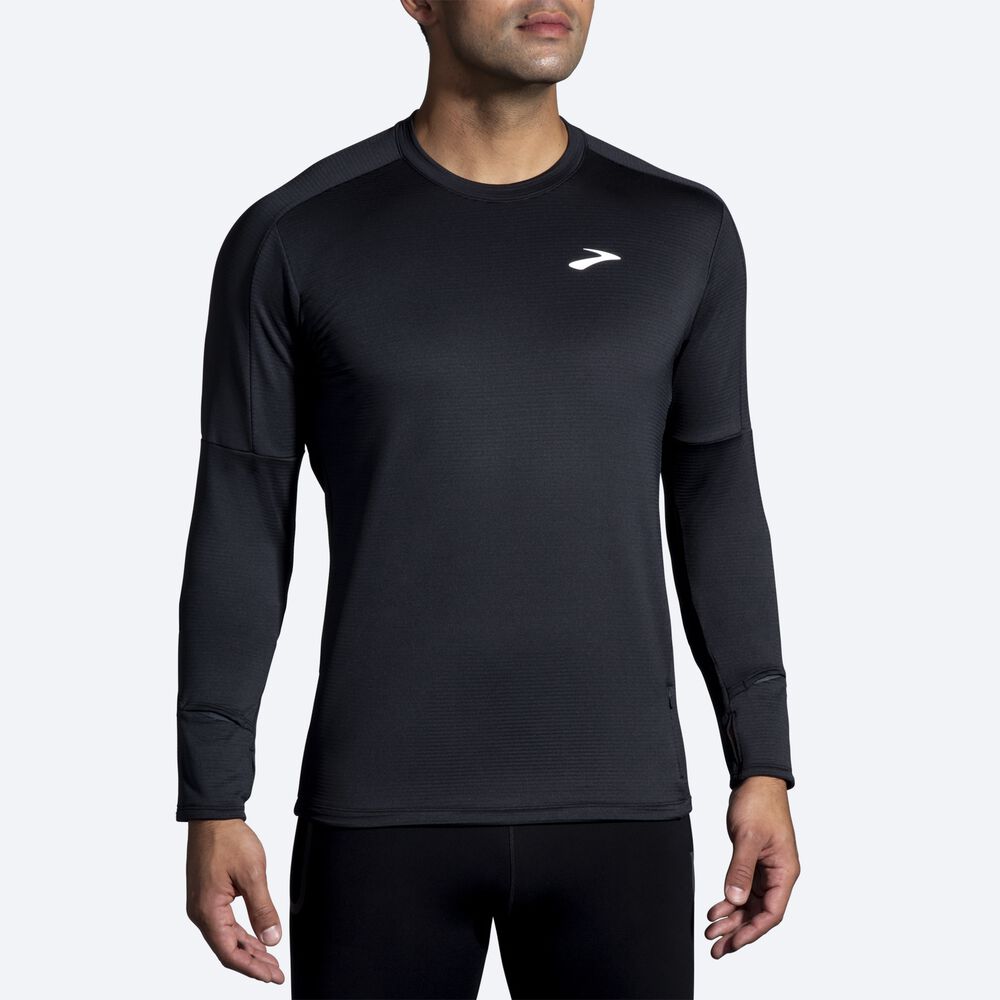 Brooks Notch Thermal Long Sleeve 2.0 Moški Majice Črne | Slovenija-01487