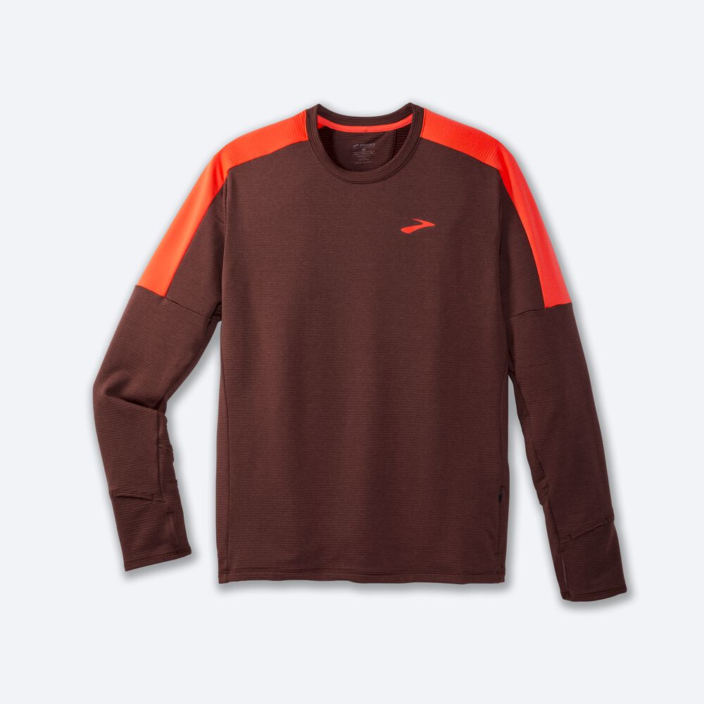 Brooks Notch Thermal Long Sleeve 2.0 Moški Majice Čokolade | Slovenija-74628