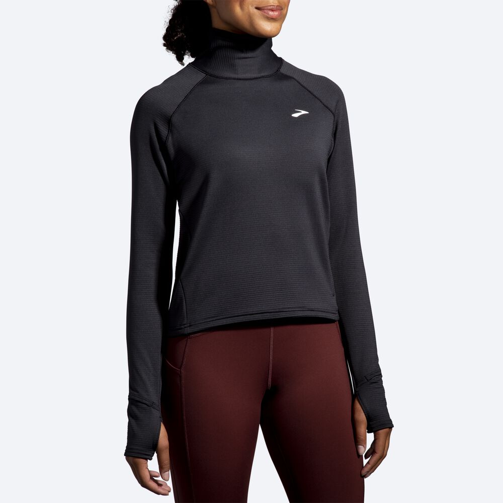 Brooks Notch Thermal Long Sleeve 2.0 Ženske Majice Črne | Slovenija-12496