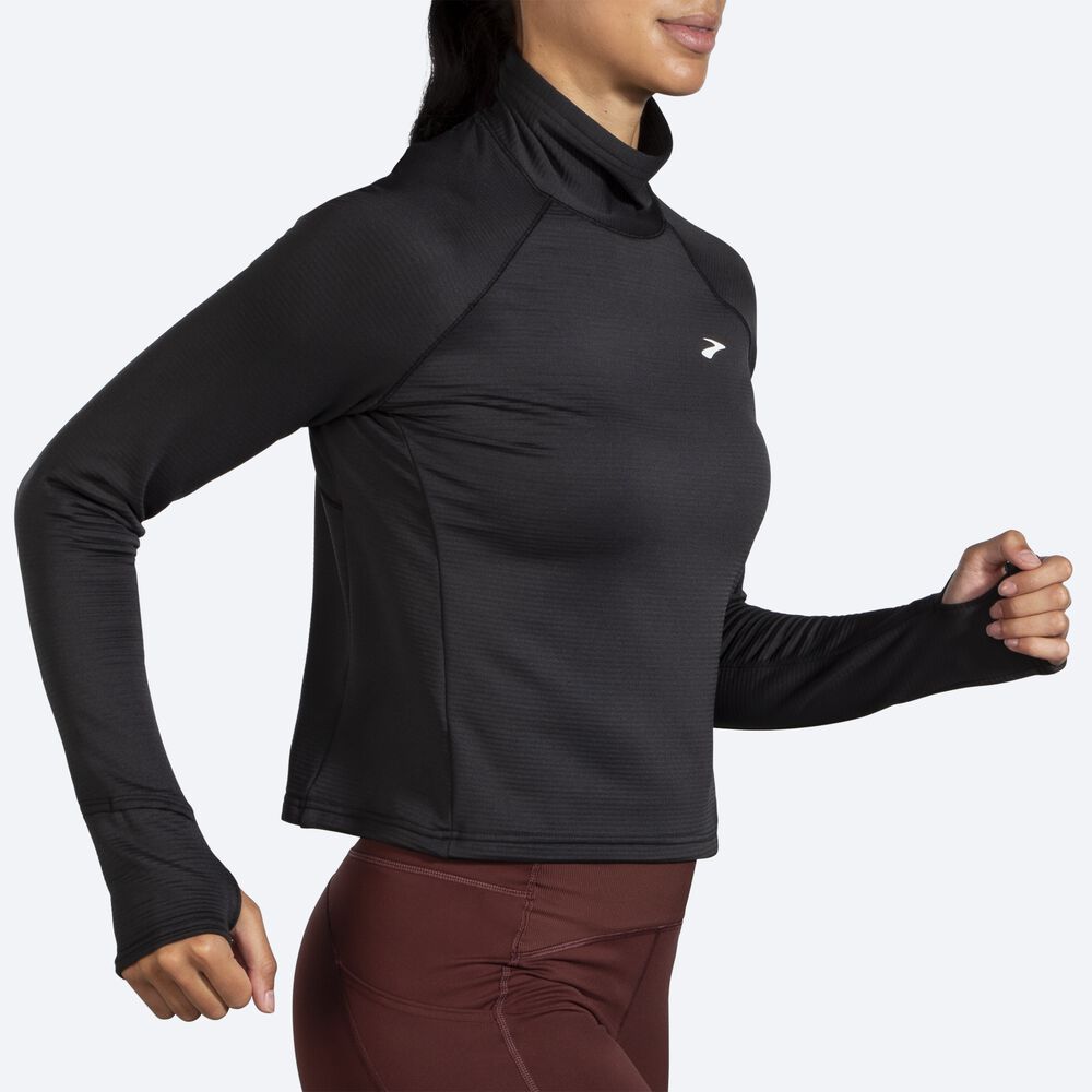 Brooks Notch Thermal Long Sleeve 2.0 Ženske Majice Črne | Slovenija-12496