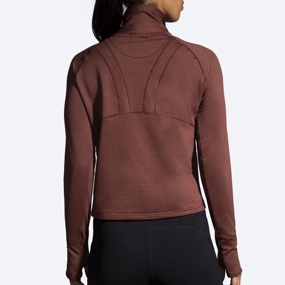 Brooks Notch Thermal Long Sleeve 2.0 Ženske Majice Čokolade | Slovenija-16402