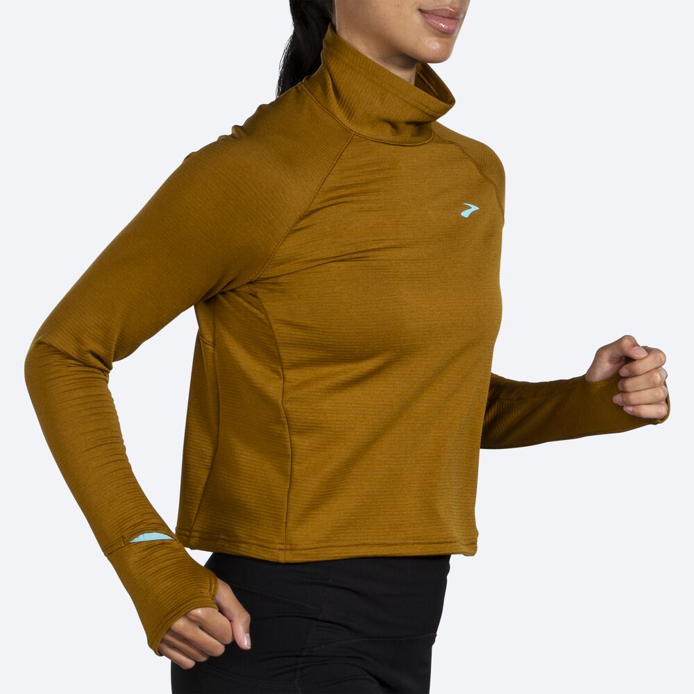 Brooks Notch Thermal Long Sleeve 2.0 Ženske Majice Olivno Zelene | Slovenija-84271