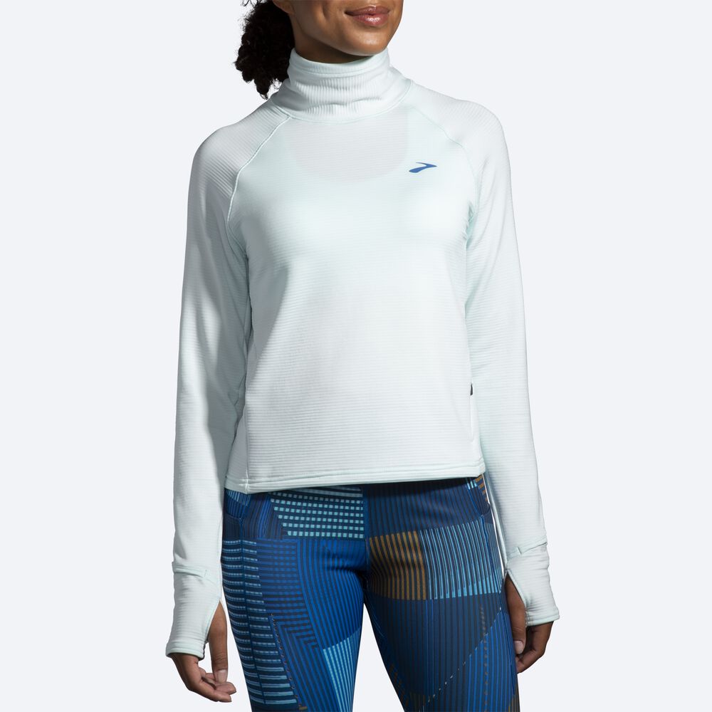 Brooks Notch Thermal Long Sleeve 2.0 Ženske Majice Modre | Slovenija-85412