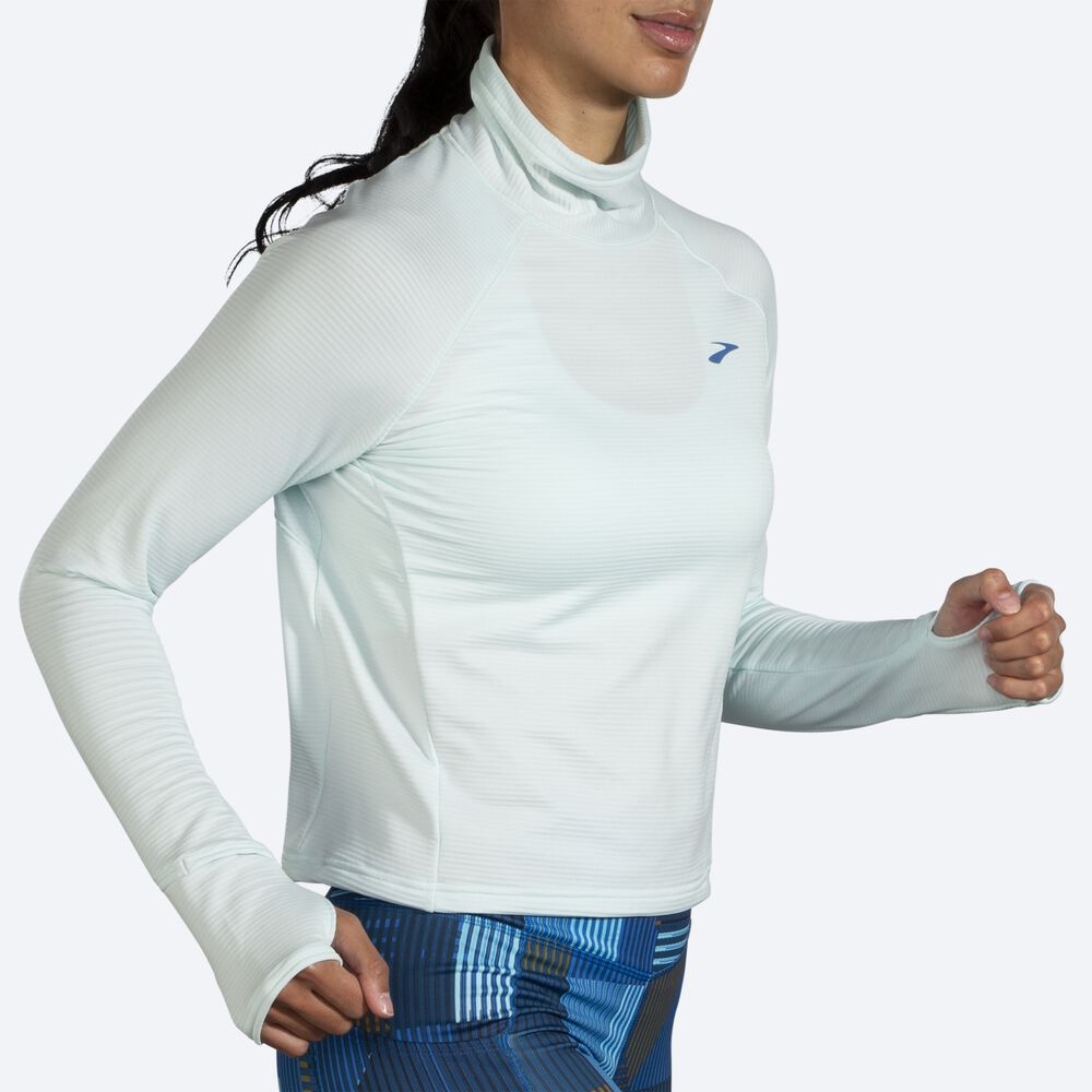 Brooks Notch Thermal Long Sleeve 2.0 Ženske Majice Modre | Slovenija-85412