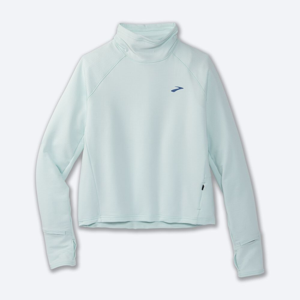 Brooks Notch Thermal Long Sleeve 2.0 Ženske Majice Modre | Slovenija-85412