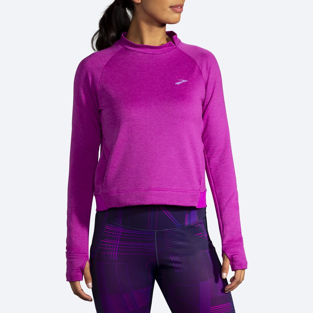 Brooks Notch Thermal Long Sleeve Ženske Majice Roza | Slovenija-38495