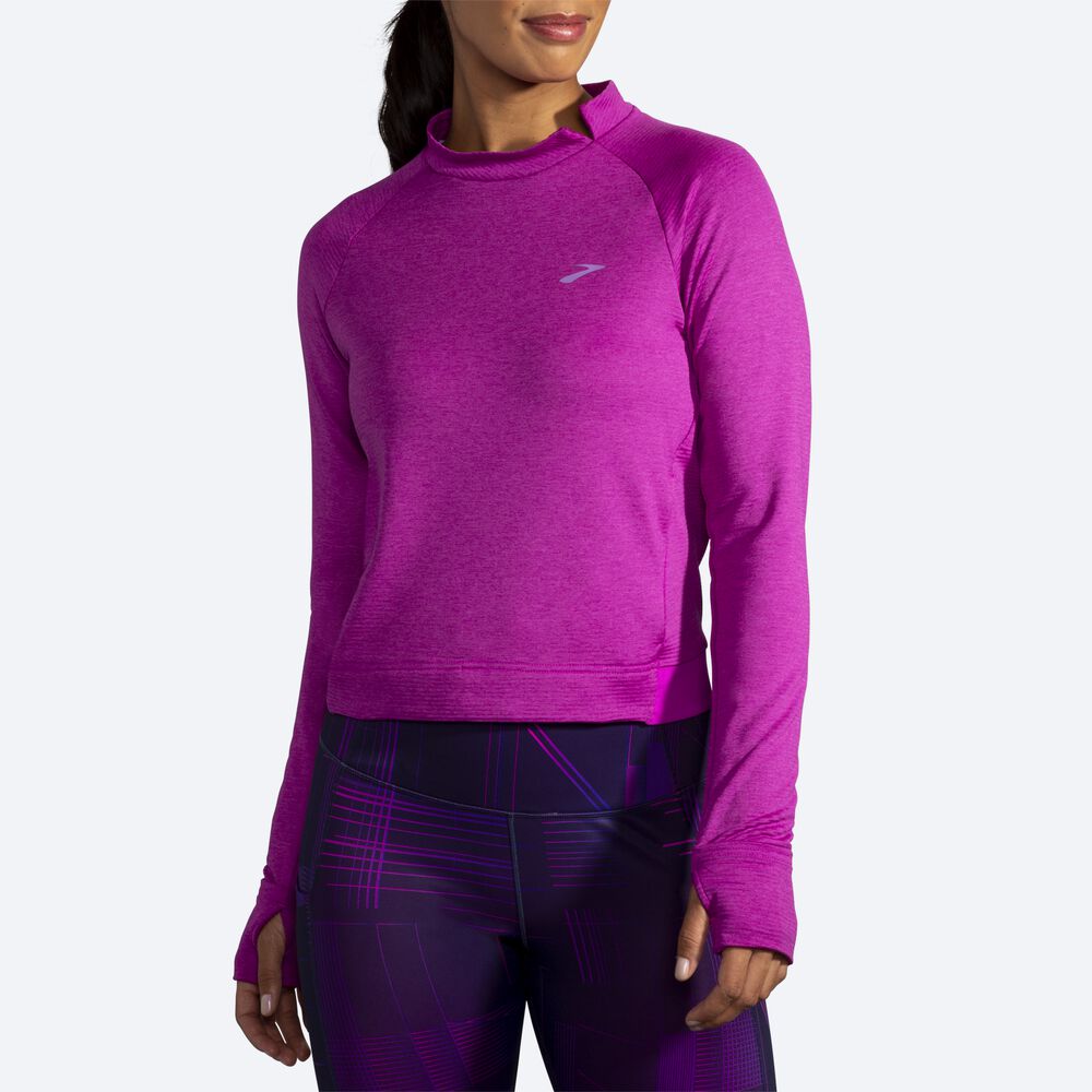 Brooks Notch Thermal Long Sleeve Ženske Majice Roza | Slovenija-38495