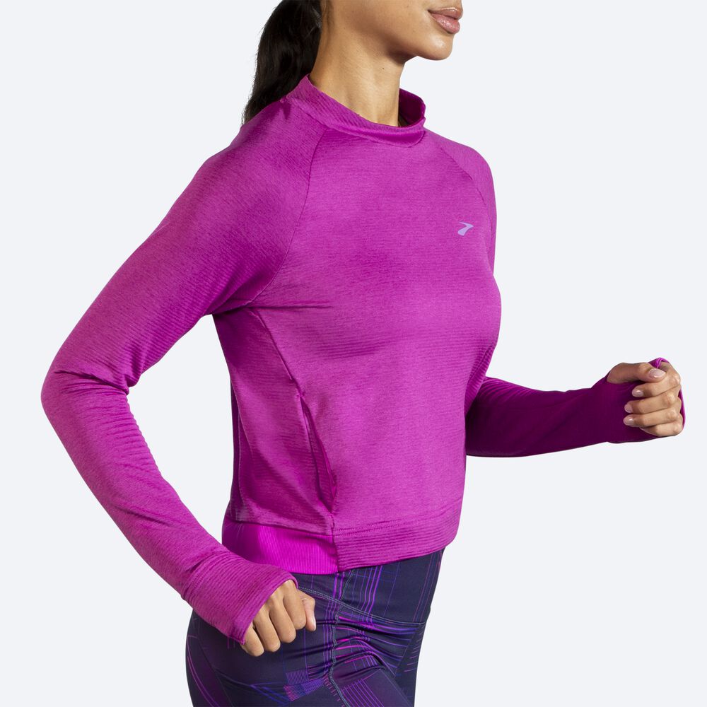 Brooks Notch Thermal Long Sleeve Ženske Majice Roza | Slovenija-38495