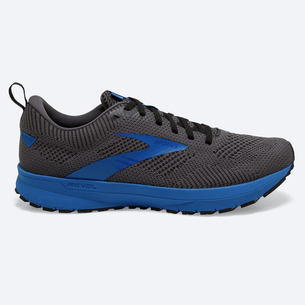 Brooks Revel 5 Moški Tekaški Copati Črne Sive Modre | Slovenija-59408