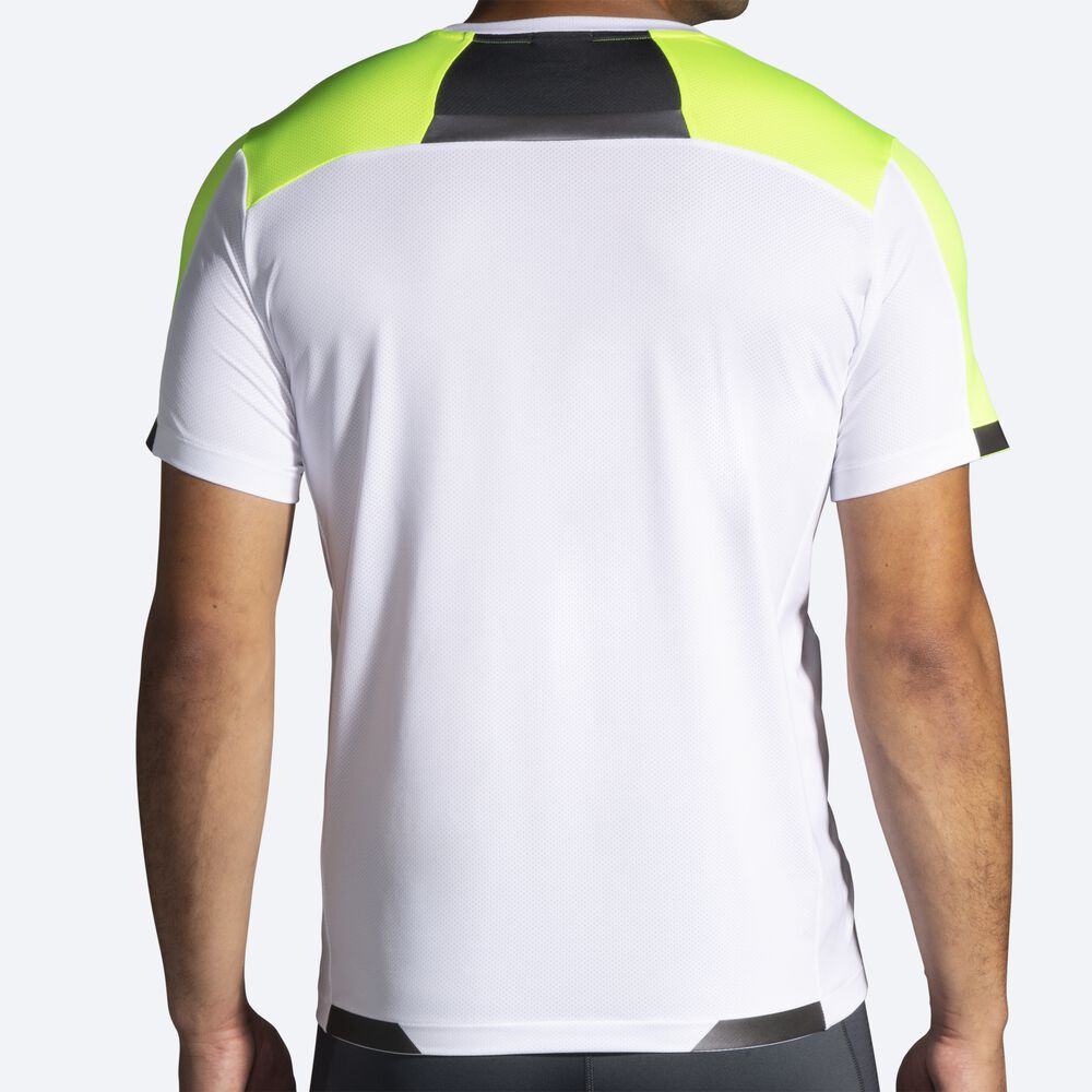 Brooks Run Visible Short Sleeve Moški Majice Bele | Slovenija-38942