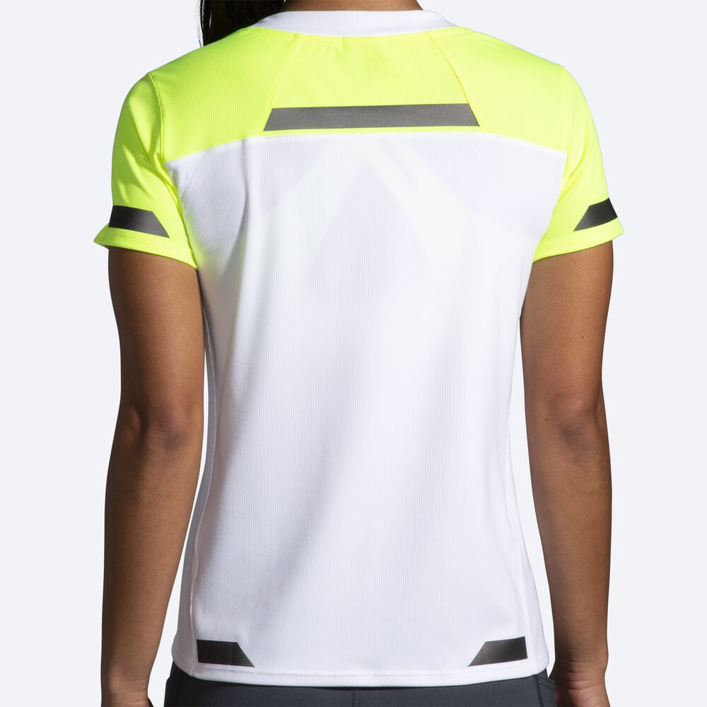 Brooks Run Visible Short Sleeve Ženske Majice Bele | Slovenija-58230