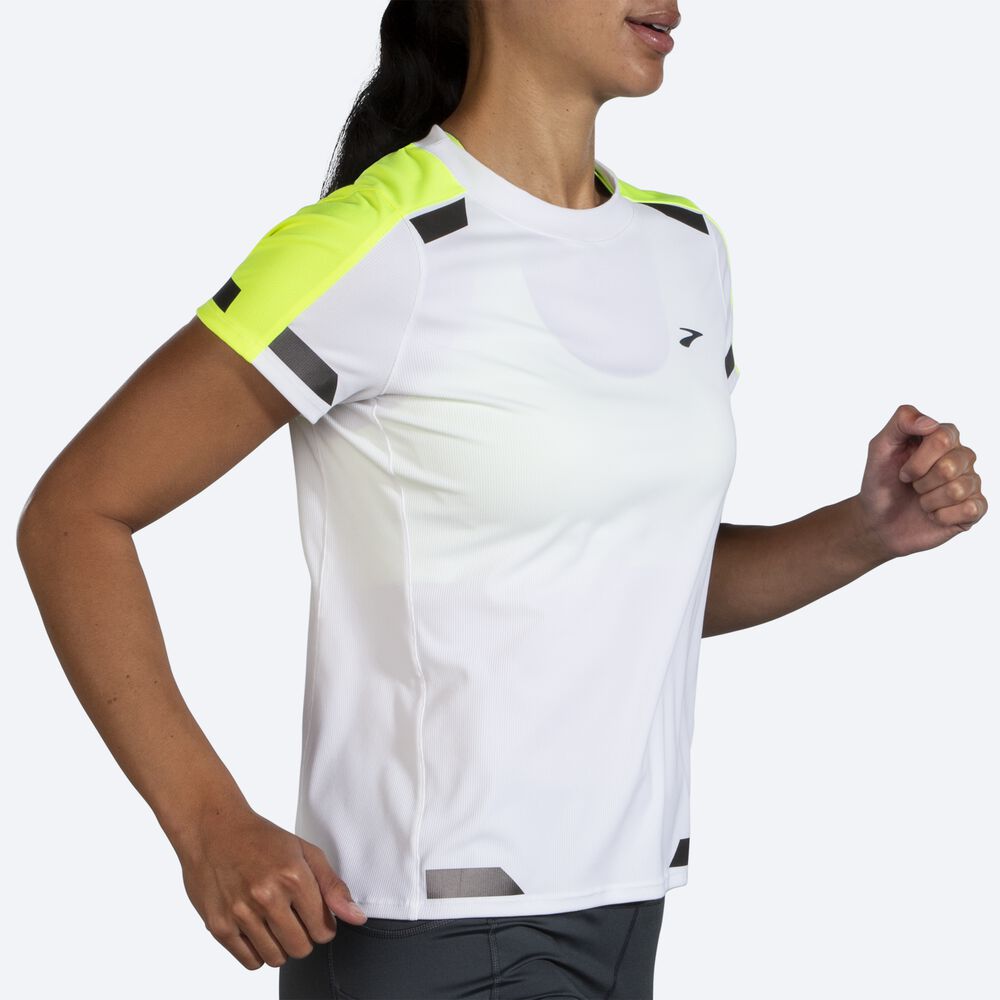 Brooks Run Visible Short Sleeve Ženske Majice Bele | Slovenija-58230