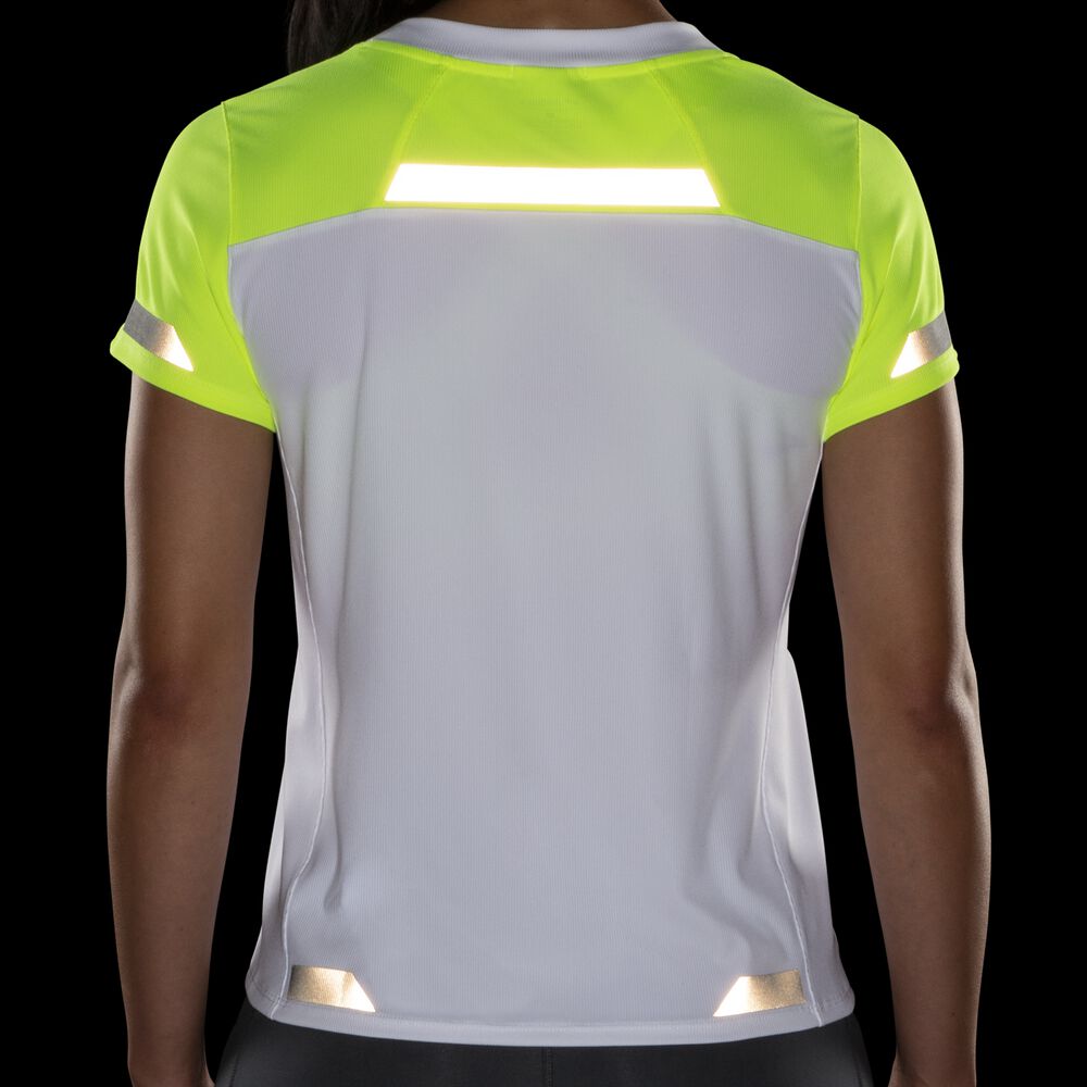 Brooks Run Visible Short Sleeve Ženske Majice Bele | Slovenija-58230