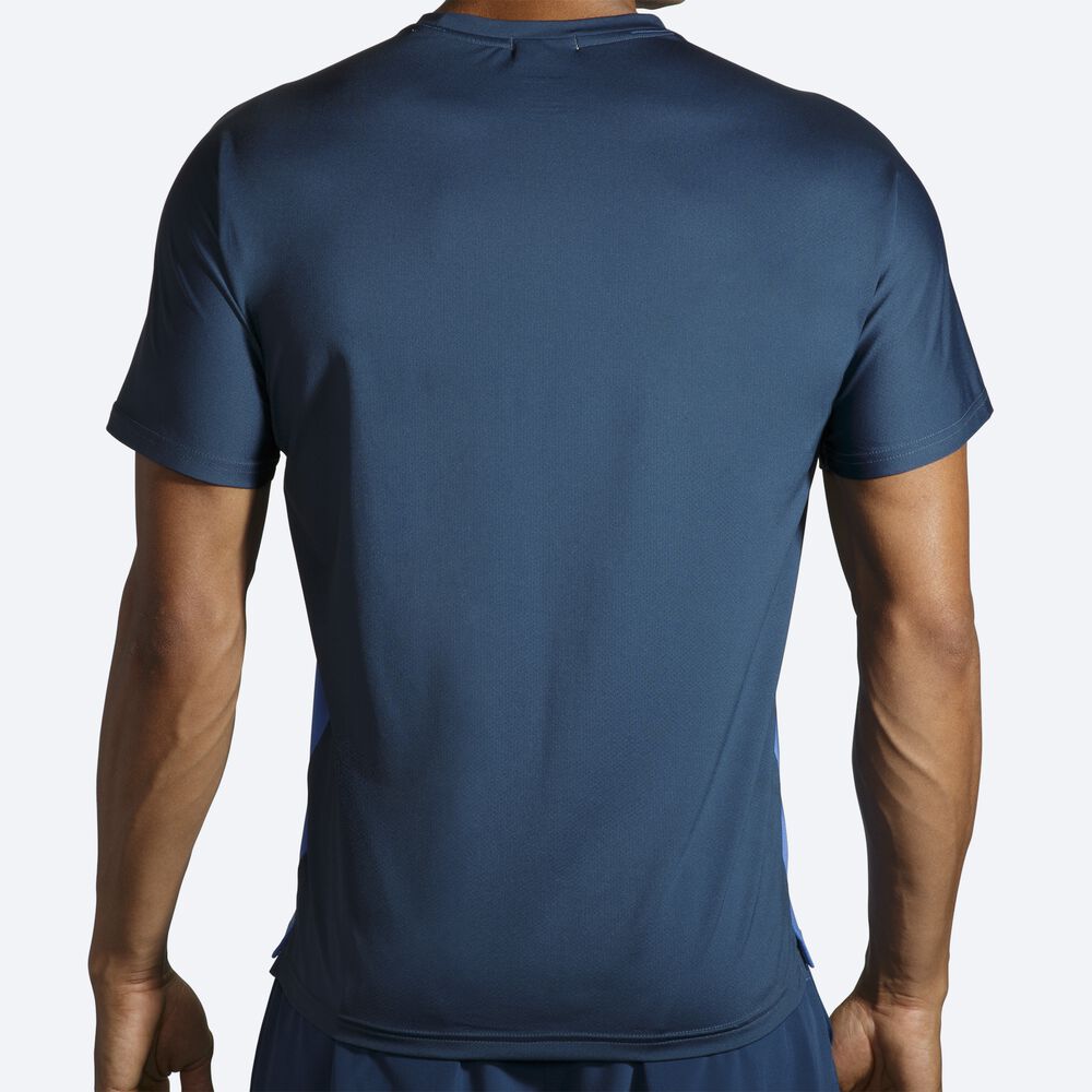 Brooks Run Within Short Sleeve Moški Majice Modre Indigo | Slovenija-52401