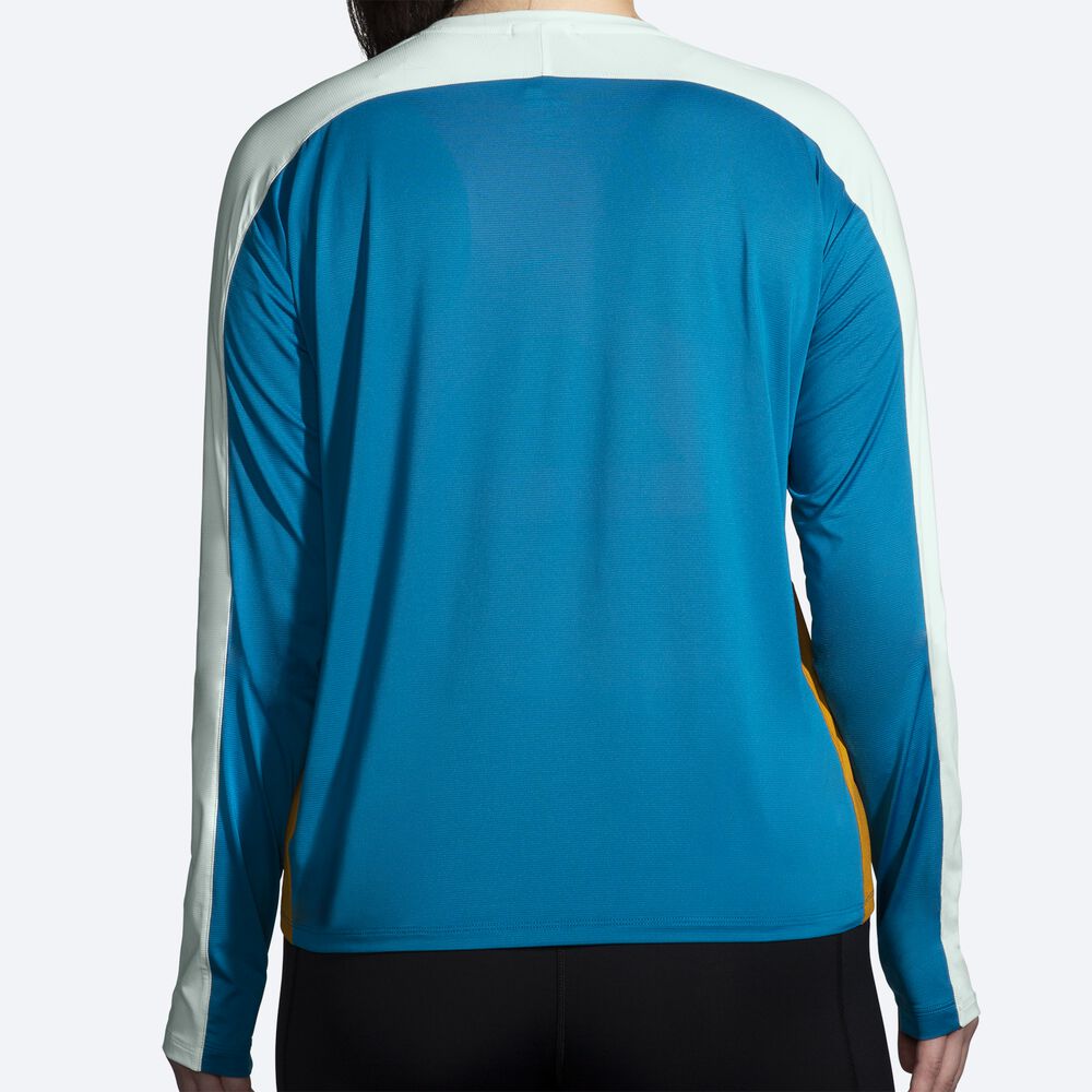 Brooks Sprint Free Long Sleeve 2.0 Ženske Majice Modre | Slovenija-25384