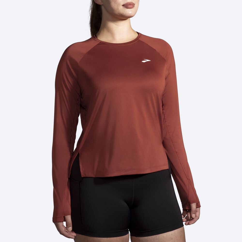 Brooks Sprint Free Long Sleeve Ženske Majice Bakrene | Slovenija-15089