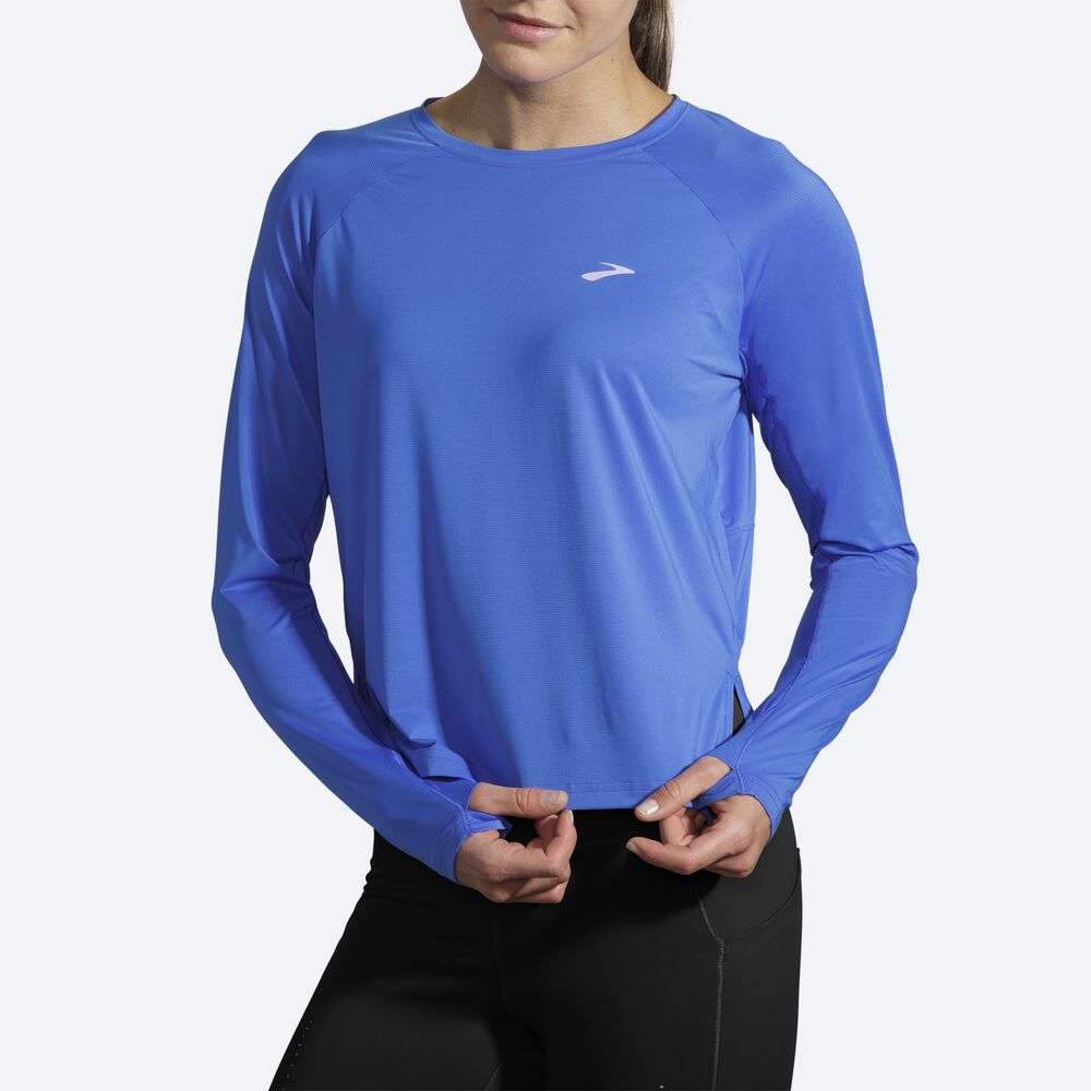 Brooks Sprint Free Long Sleeve Ženske Majice Modre | Slovenija-57142