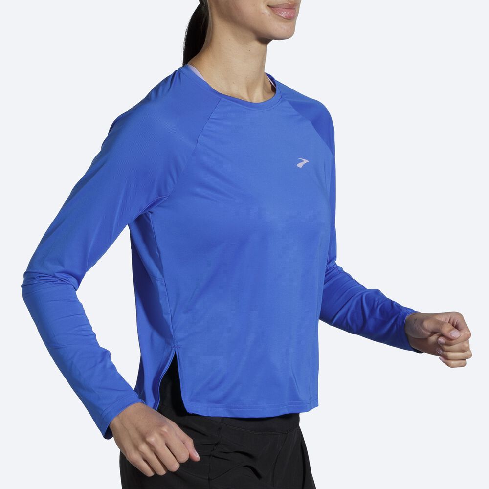 Brooks Sprint Free Long Sleeve Ženske Majice Modre | Slovenija-57142