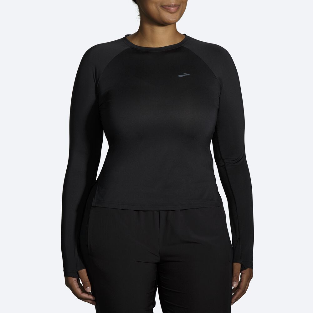 Brooks Sprint Free Long Sleeve Ženske Majice Črne | Slovenija-59312